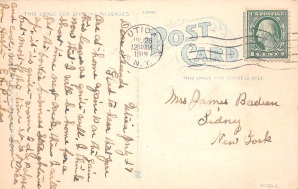 Utica New York Orphan Asylum Vintage Postcard AA92499 - Image 2