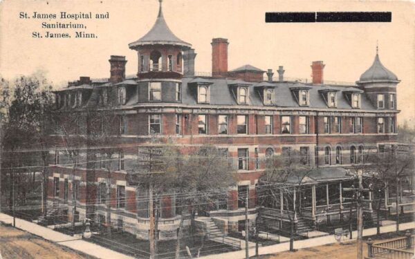 St James Minnesota St James Hospital and Sanitarium Vintage Postcard AA92500