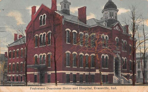Evansville Indiana Protestant Deaconess Home and Hospital Postcard AA92501