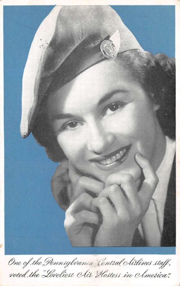 Pennsylvania Central Airlines Flight Attendant Hostess Vintage Postcard AA92561