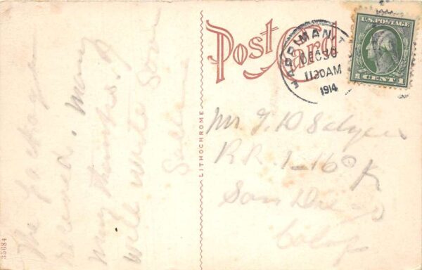 Harriman Tennessee Roane Street by Night Vintage Postcard AA92567 - Image 2