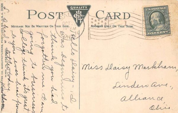 Salem Ohio Police Patrol Horse Wagon Vintage Postcard AA92569 - Image 2