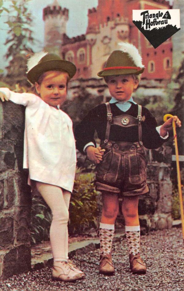 Pequannock New Jersey Triangle Hofbrau Children in German Costume PC AA92615