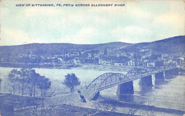 Kittanning Pennsylvania Birds Eye View Allegheny River Vintage Postcard AA92623