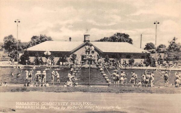 Nazareth Pennsylvania Community Park Pool Vintage Postcard AA92624