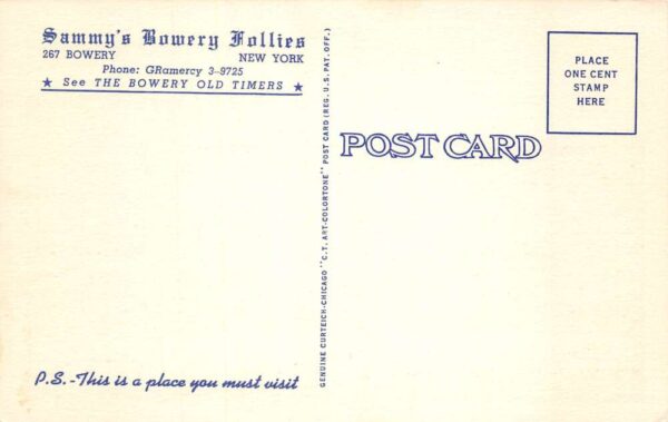 New York City Ammy's Bowery Follies Queens of the Bowery Postcard AA92631 - Image 2