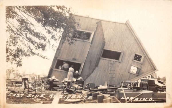 Lorain Ohio Storm Disaster Residence Ruins Real Photo Vintage Postcard AA92976
