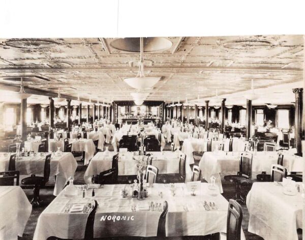 Canadian Shipping Lines SS Noronic Steam Ship Dining Room Real Photo PC AA92988