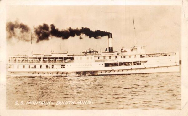 Duluth Minnesota SS Montauk Steam Ship Real Photo Postcard AA92989