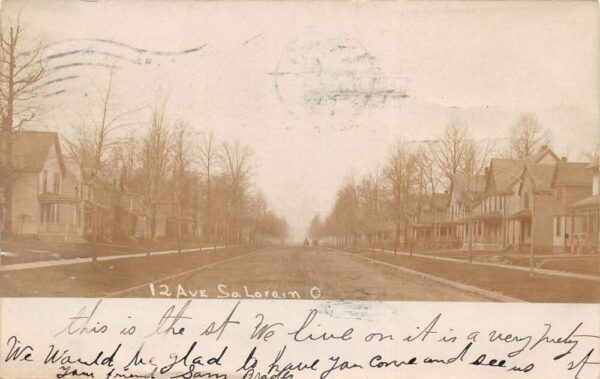 Lorain Ohio 12th Avenue Street Scene Real Photo Postcard AA92991