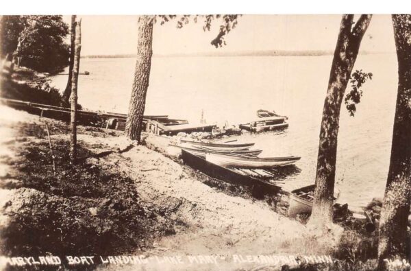 Alexandria Minnesota Lake Mary Maryland Boat Landing Real Photo Postcard AA93291
