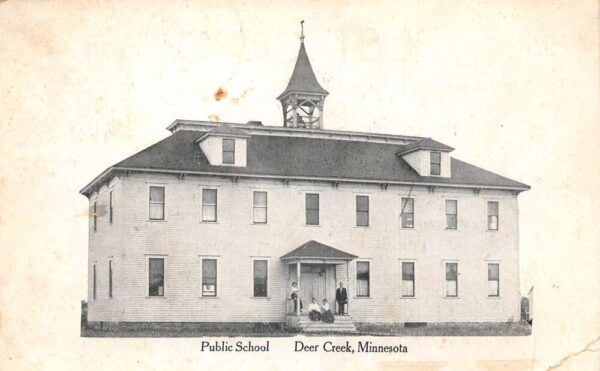 Deer Creek Minnesota Public School Vintage Postcard AA93292
