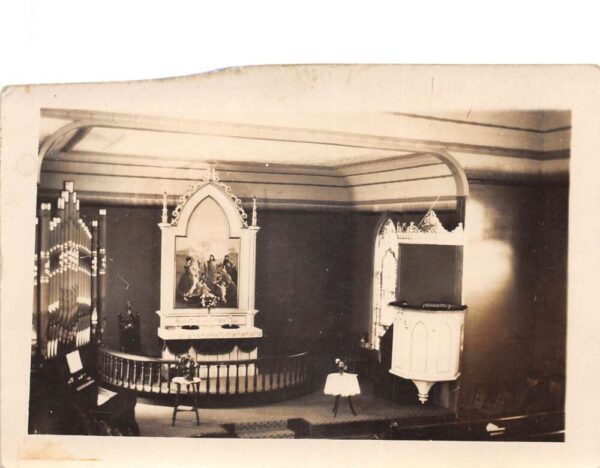 Rock Creek Minnesota Lutheran Church Interior View Real Photo Postcard AA93297