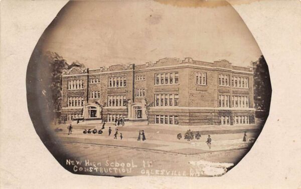 Galesville Wisconsin New High School Real Photo Vintage Postcard AA93304