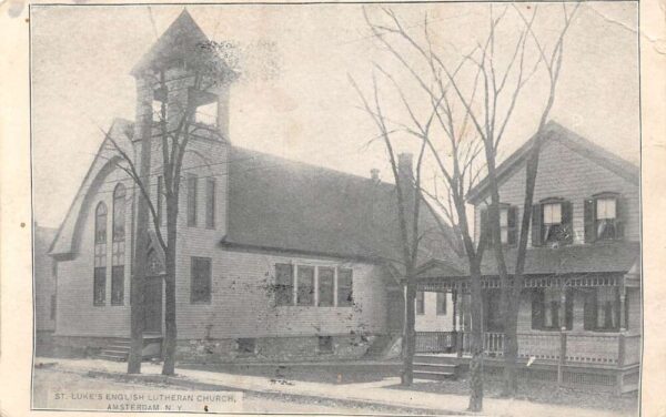 Amsterdam New York St. Luke's English Lutheran Church, Vintage Postcard U21877