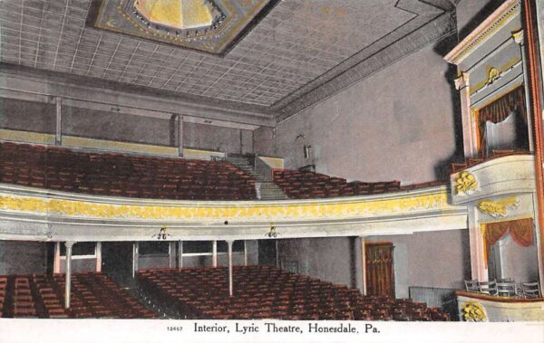 Honesdale Pennsylvania Lyric Theatre, Interior, Color Lithograph, PC U21895