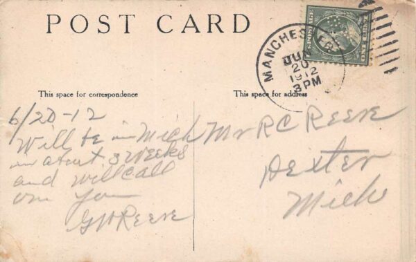 Manchester Tennessee Residences, Multi-View Lithograph, Vintage Postcard U21899 - Image 2