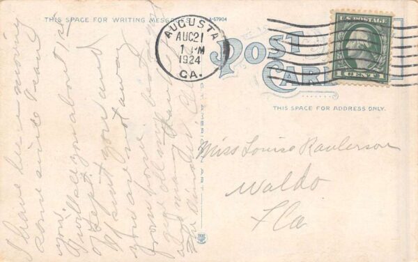 Augusta Georgia Post Office, White Border, Vintage Postcard U21910 - Image 2