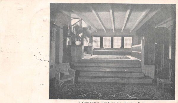 Warwick New York Red Swan Inn, Cozy Corner, Undivided Back, Vintage PC U21926