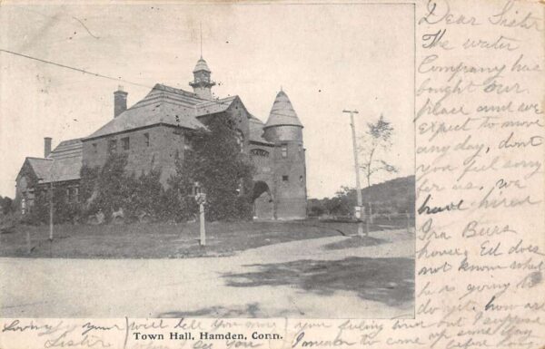 Hamden Connecticut Town Hall, Undivided Back, Vintage Postcard U21927