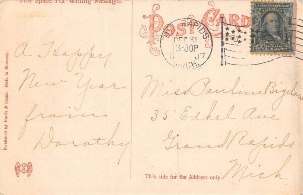 Paris Michigan "The Falls", State Fish Hatchery, Vintage Postcard U21928 - Image 2