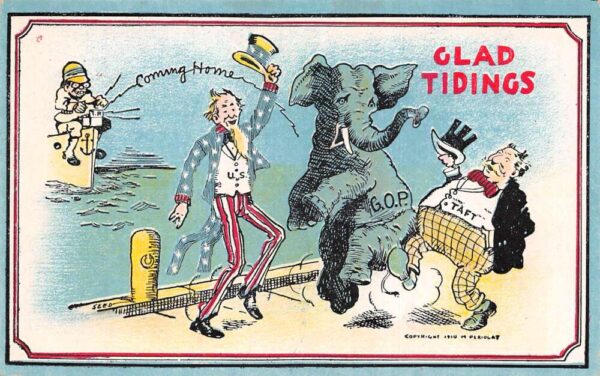 Political Greetings President Taft GOP Elephant Republican Uncle Sam PC AA98697