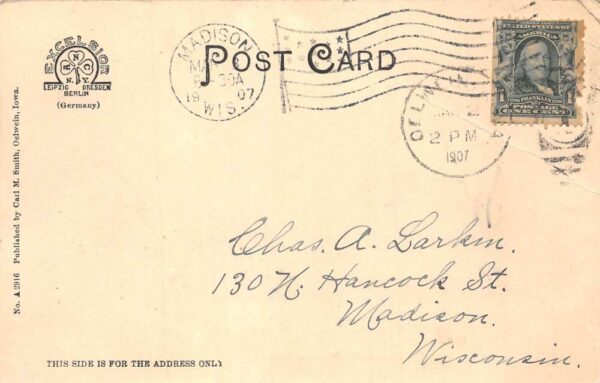Oelwein Iowa Glass Block Street Scene Vintage Postcard AA98862 - Image 2