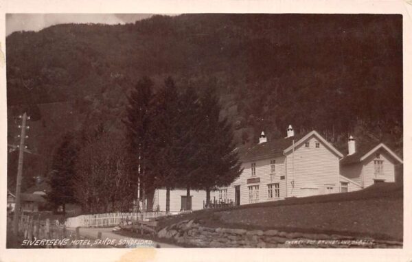 Sande Norway Siversens Hotel Real Photo Vintage Postcard AA98867