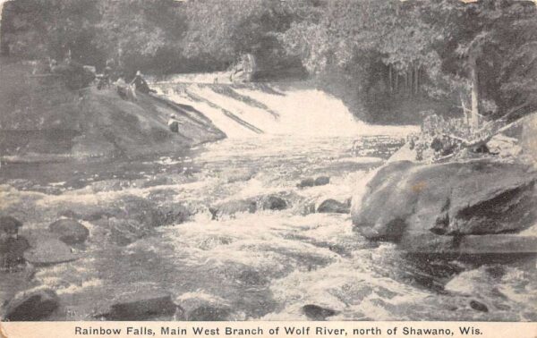 Shanawano Wisconsin Rainbow Falls Wolf River Vintage Postcard AA98878
