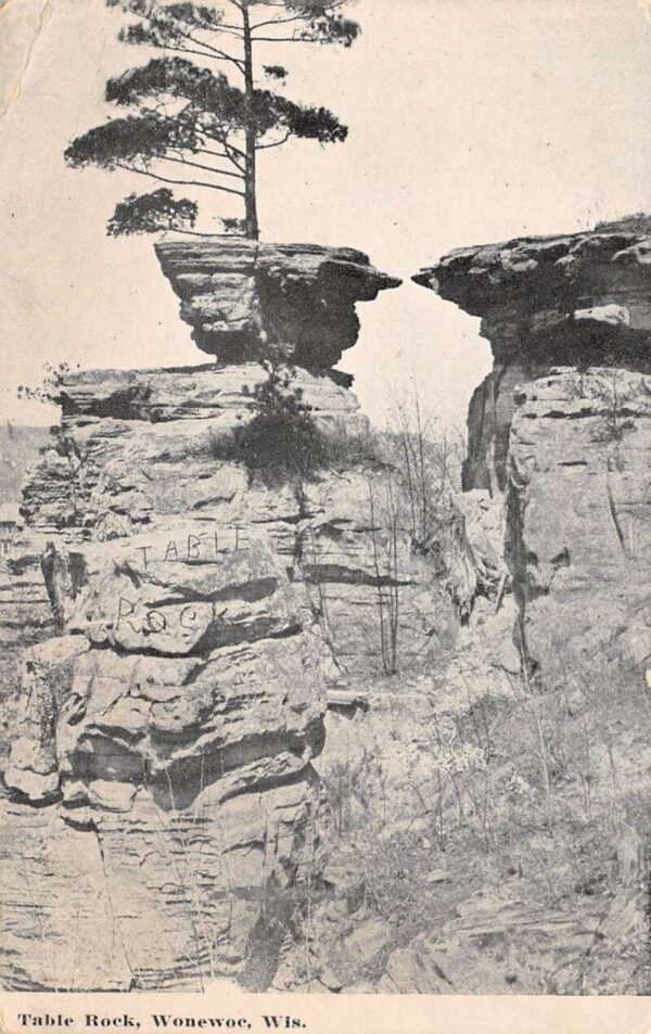 Wonewoc Wisconsin Table Rock Scenic View Vintage Postcard AA98879