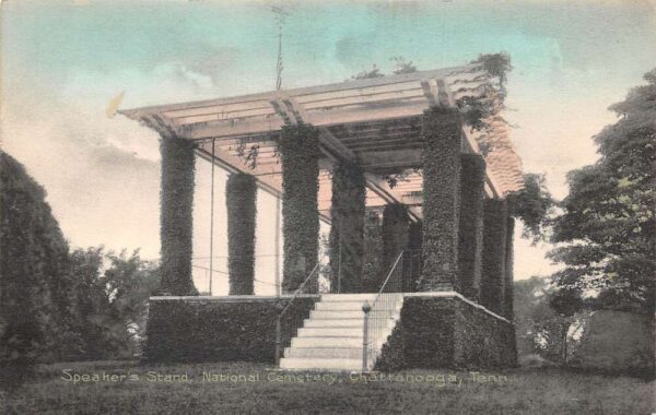 Chattanooga Tennessee National Cemetery Speakers Stand Vintage Postcard AA98890