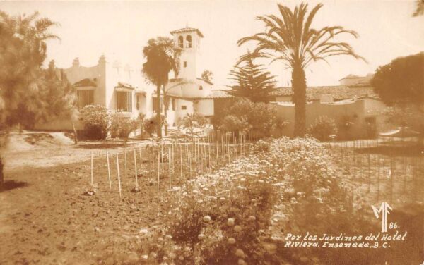 Ensenada Mexico Hotel Riviera Gardens Real Photo Postcard AA98892