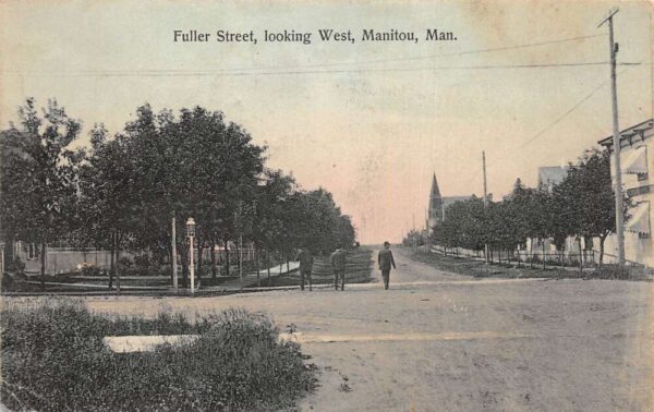 Manitou Manitoba Canada Fuller Street Looking West Vintage Postcard AA98893