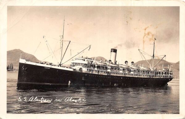 Alaska SS Aleutian Steamer Ship Real Photo Vintage Postcard AA99102