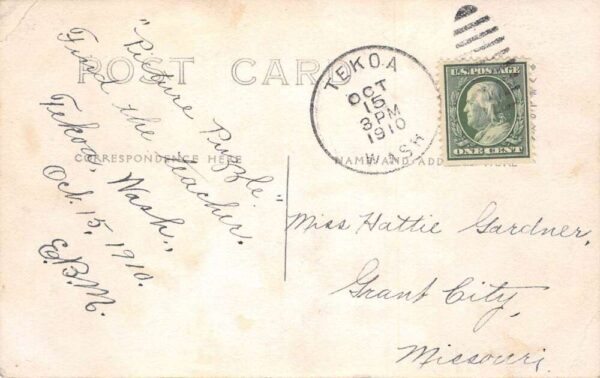 Tekoa Washington 1911 Class Students School Real Photo Vintage Postcard AA99103 - Image 2