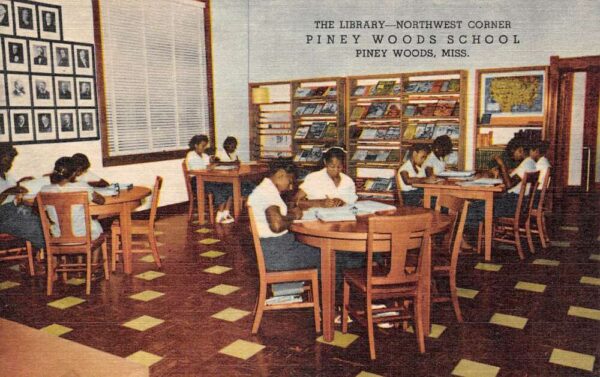 Piney Woods Mississippi Piney Woods School Library Vintage Postcard AA99117