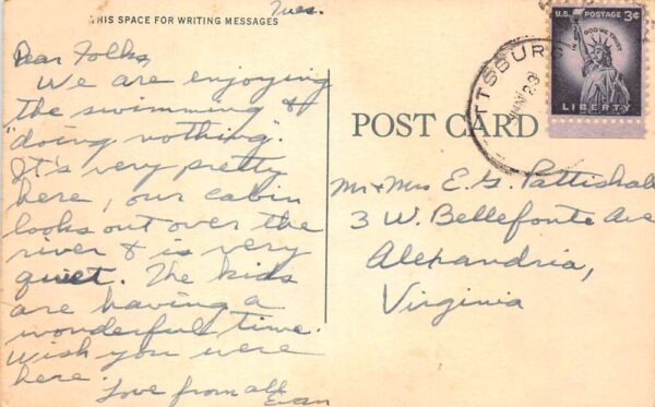 Scottsburg Virginia Staunton River Park Swimming Pool Bathhouse Postcard AA99130 - Image 2