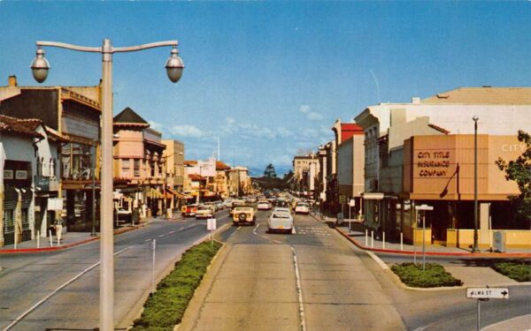 Palo Alto California University Avenue Street Scene Vintage Postcard AA99135