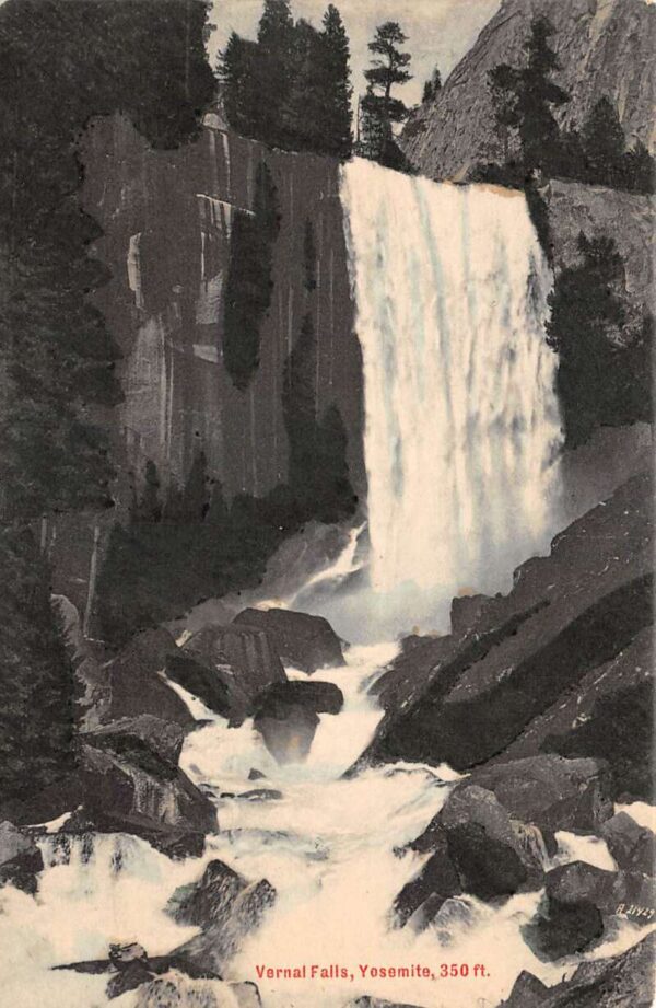 Yosemite California Vernal Falls Scenic View Vintage Postcard AA99138