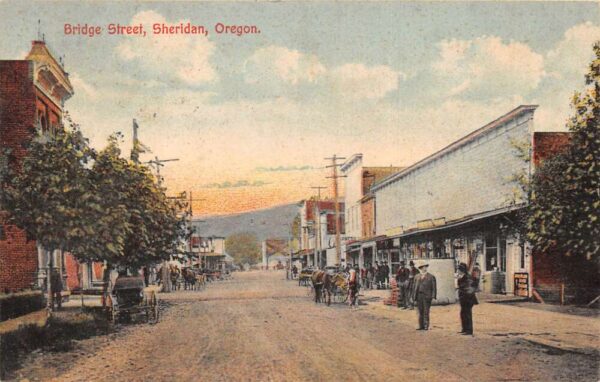 Sherdian Oregon Bridge Street Vintage Postcard AA99149