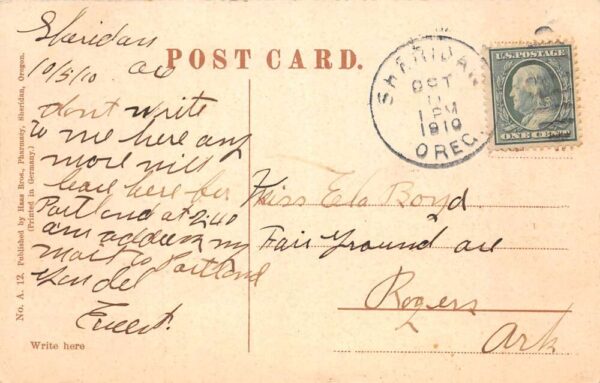 Sherdian Oregon Bridge Street Vintage Postcard AA99149 - Image 2