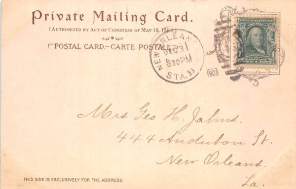 Angel Cherub Ringing Bell Greetings Private Mail Vintage Postcard AA99180 - Image 2