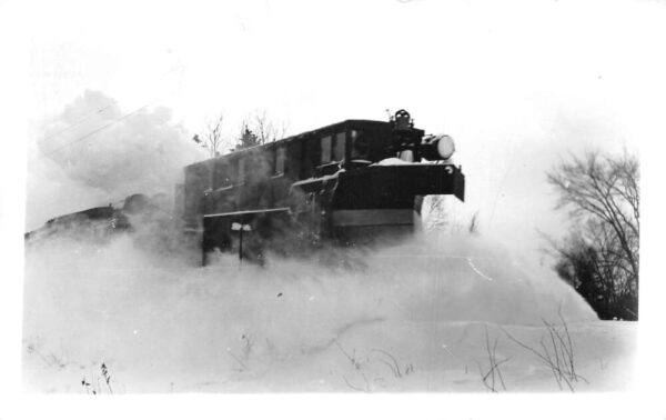 ST JL CRR Railroad Snow Plow Train Real Photo Vintage Postcard AA99187