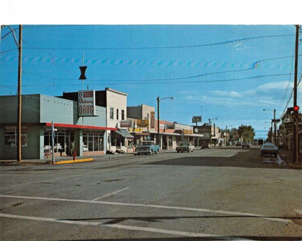 Sidney Montana Central Avenue Street Scene Vintage Postcard AA99204