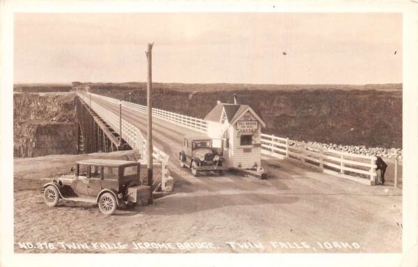 Twin Falls Idaho Jerome Bridge Toll Booth Real Photo Postcard AA99213