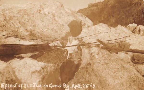 New York Niagara Gorge Railroad Ice Jam Disaster Real Photo Postcard AA99216