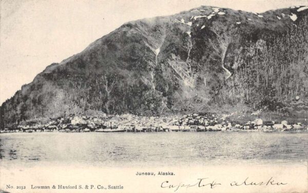 Juneau Alaska View of City from Harbor Vintage Postcard AA99226
