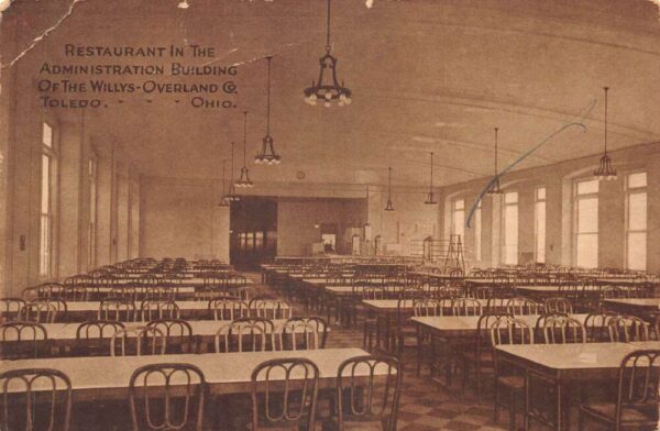 Toledo Ohio Willys Overland Co Admin Bldg Restaurant Postcard AA99232
