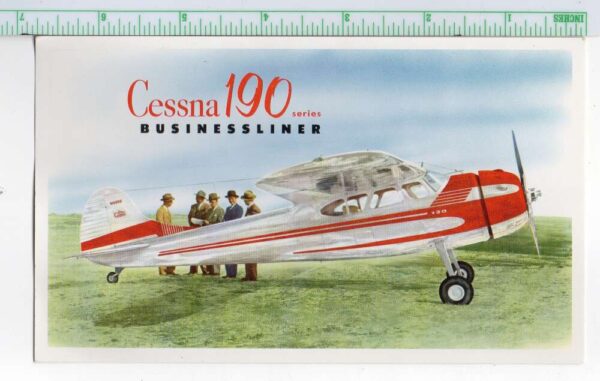 Cessna 190 Airplane Businessliner Advertising Oversized Vintage Postcard AA99238
