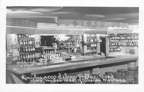 Alberton Montana Lincolns 4000 Silver Dollar Bar Interior Real Photo PC AA99289